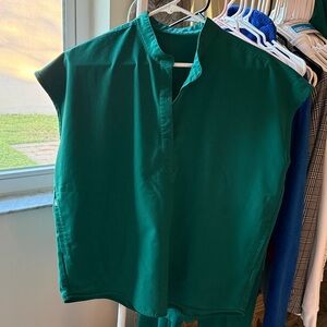 Green scrub top